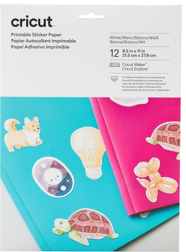 Cricut Printable Sticker Paper 21.5 x 28 cm 12-pack
