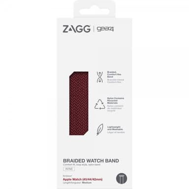 Gear4 Apple Watch 42/44/45mm/Apple Watch Ultra Armband Braided Watch Band Medium Wine