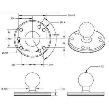 RAM Mounts Round Plate with Ball B Size
