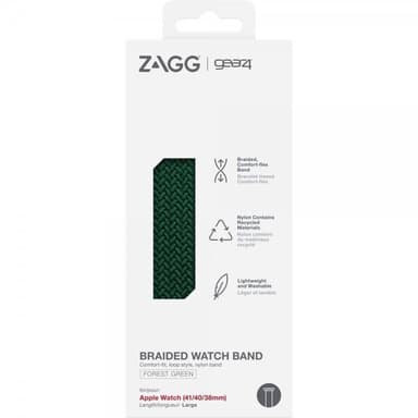 Gear4 Apple Watch 38/40/41mm Armband Braided Watch Band Large Forest Green