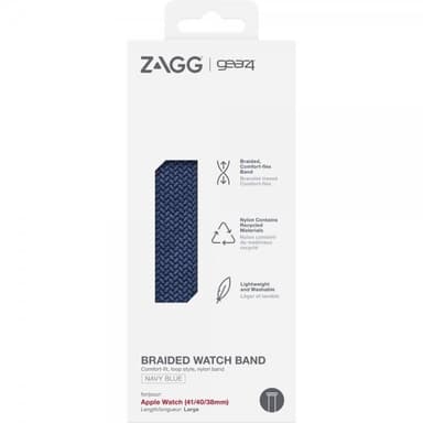 Gear4 Apple Watch 38/40/41mm Armband Braided Watch Band Large Navy Blue