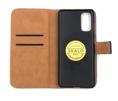 SKALO Samsung S22+ Plånboksfodral Äkta Skinn - Svart