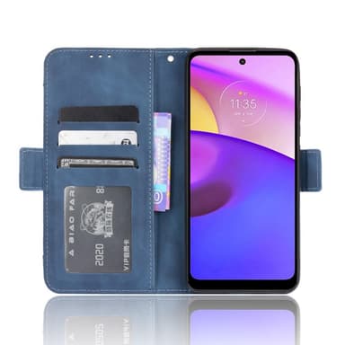 SKALO Moto E20/E30/E40 6-FACK Plånboksfodral - Blå