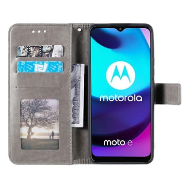 SKALO Moto E20/E30/E40 Mandala Plånboksfodral - Grå