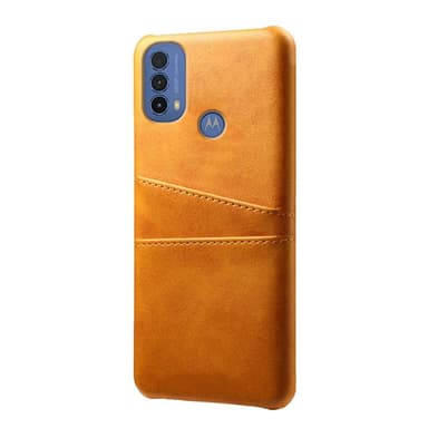 SKALO Moto E20/E30/E40 PU-Läder Korthållare Skal - Ljusbrun