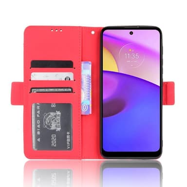 SKALO Moto E20/E30/E40 6-FACK Plånboksfodral - Röd