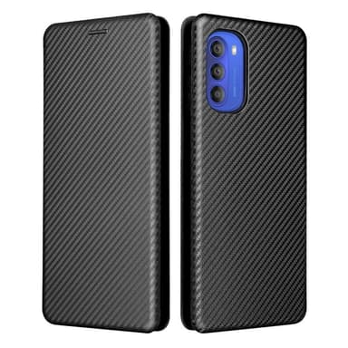 SKALO Moto G51 Carbon Fiber Plånboksfodral - Svart