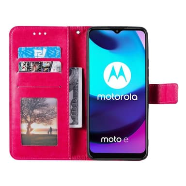 SKALO Moto E20/E30/E40 Mandala Plånboksfodral - Cerise