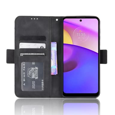 SKALO Moto E20/E30/E40 6-FACK Plånboksfodral - Svart
