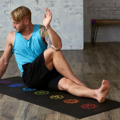 Gaiam Black Chakra Yoga Mat 6mm Premium, Yogamattor