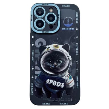 TPU telefonfodral Skal för iPhone 15 Fodral Katt - Svart