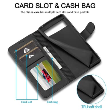 LC.IMEEKE Wallet Case till Pixel 8 - Svart