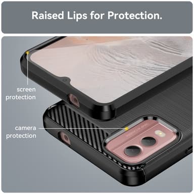 Slim-Fit TPU telefonfodral Skal för Nokia C32 - Svart