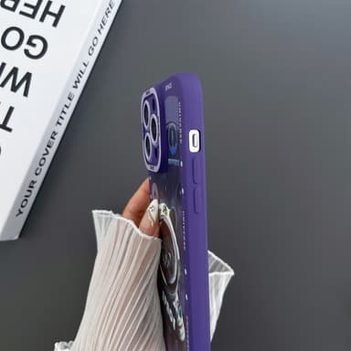 TPU telefonfodral Skal för iPhone 15 Fodral Katt - Lila
