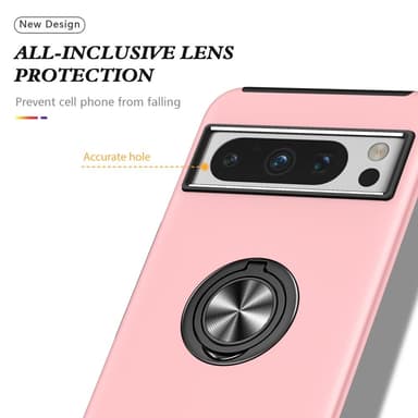 Till Pixel 8 Pro Hybrid skal med Finger Ring - Rosa