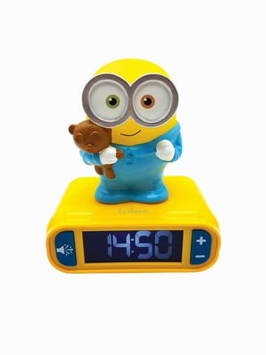 Väckarklocka med nattljus 3D-design Minions och ljudeffekter