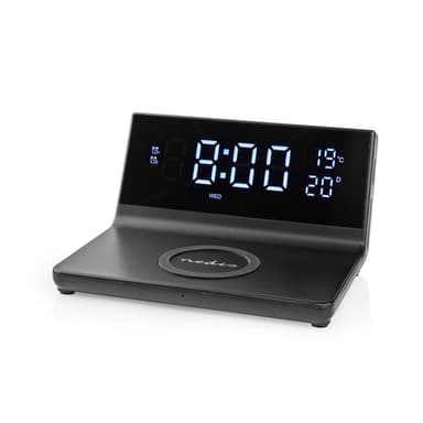 Nedis Trådlös laddare för Väckarklocka | Qi certifierad | 5 / 7.5 / 10 / 15 W | USB A-Hane | 2 Larmtider | Snooze-funktion