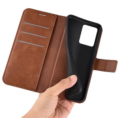 SKALO Motorola Moto G14 Premium Plånboksfodral - Brun