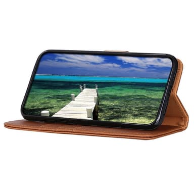 SKALO Motorola Moto G14 KHAZNEH Premium Plånboksfodral i PU-Läder - Brun