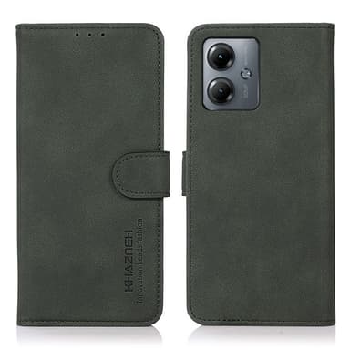 SKALO Motorola Moto G14 KHAZNEH Plånboksfodral i PU-Läder - Grön