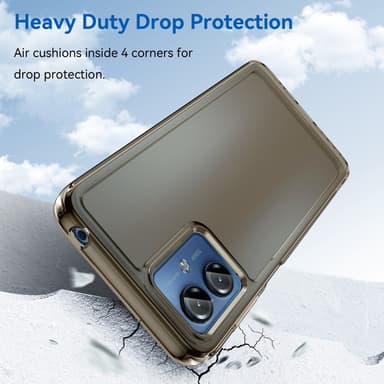 SKALO Motorola Moto G14 Transparent TPU Metalknappar Skal - Grå