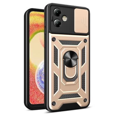 SKALO Motorola Moto G14 Armor Hybrid Metallring Kameraslider - Guld