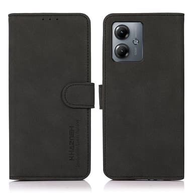 SKALO Motorola Moto G14 KHAZNEH Plånboksfodral i PU-Läder - Svart