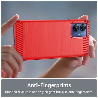 SKALO Motorola Moto G14 Armor Carbon Stöttåligt TPU-skal - Röd