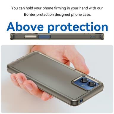 SKALO Motorola Moto G14 Transparent TPU Metalknappar Skal - Grå
