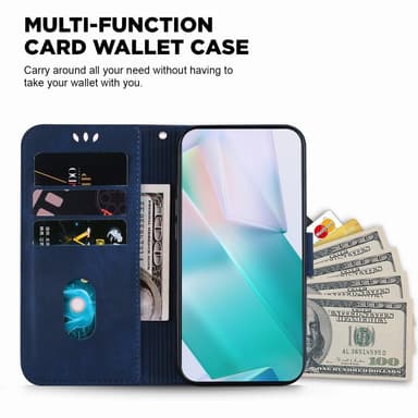 SKALO Motorola Moto G14 Embossed Tiger Plånbok - Mörkblå
