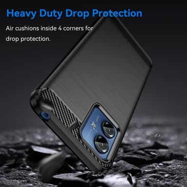 SKALO Motorola Moto G14 Armor Carbon Stöttåligt TPU-skal - Svart