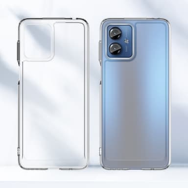 SKALO Motorola Moto G14 Transparent TPU Metalknappar Skal - Transparent