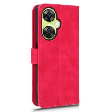 SKALO OnePlus Nord CE 3 Lite 5G Matt PU-Läder Plånboksfodral - Cerise