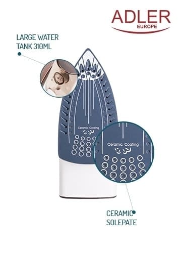 Adler AD 5030 strykjärn med 3000W - beige/vit