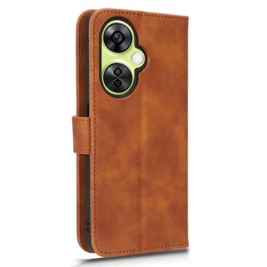 SKALO OnePlus Nord CE 3 Lite 5G Matt PU-Läder Plånboksfodral - Brun