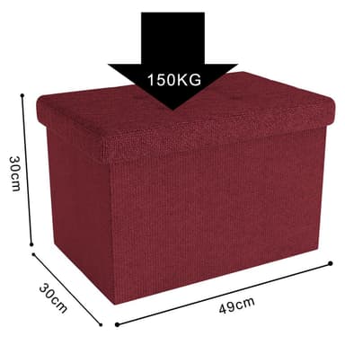 Hopfällbar Sittpall 49x30x30 cm Fotstöd (röd)