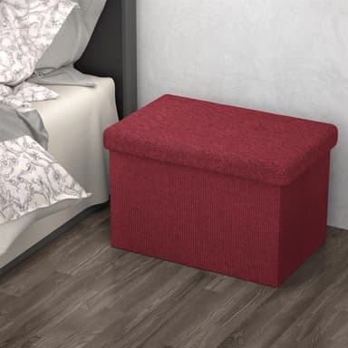 Hopfällbar Sittpall 49x30x30 cm Fotstöd (röd)