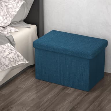 Hopfällbar Sittpall 49x30x30 cm Fotstöd (blå)