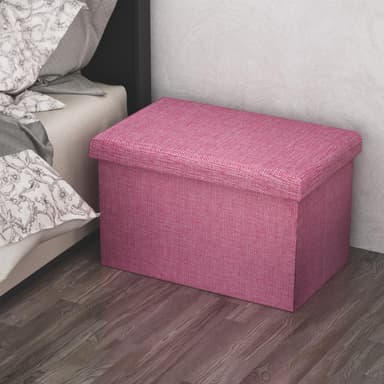 Hopfällbar bänk 49x30x30 cm Sittpall Sittkub (pink)