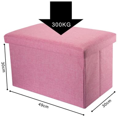 Hopfällbar bänk 49x30x30 cm Sittpall Sittkub (pink)