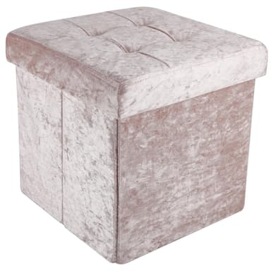 Hopfällbar Sittpall Sittkub 38x38x38cm Fotstöd (rosa)