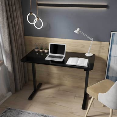Lykke höj och sänkbart skrivbord M100, svart, 120 x 60 cm