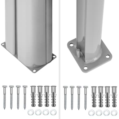 tectake Sidomarkis dubbel i Aluminium - 200 x 600 cm, svart