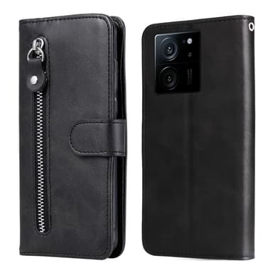 SKALO Xiaomi 13T/13T Pro Klassiskt Plånboksfodral med dragkedjefack - Svart