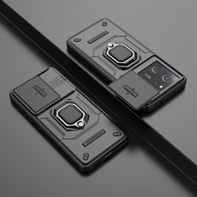 SKALO Xiaomi 13T/13T Pro Armor Hybrid Magnetring Kameraslider - Svart