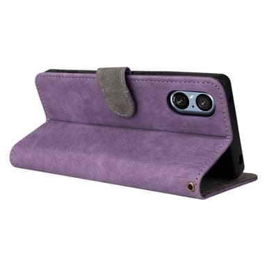SKALO Sony Xperia 5 V Plånboksfodral i PU-Läder - Lila