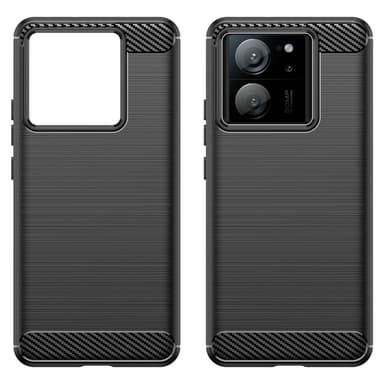 SKALO Xiaomi 13T/13T Pro Armor Carbon Stöttåligt TPU-skal - Svart