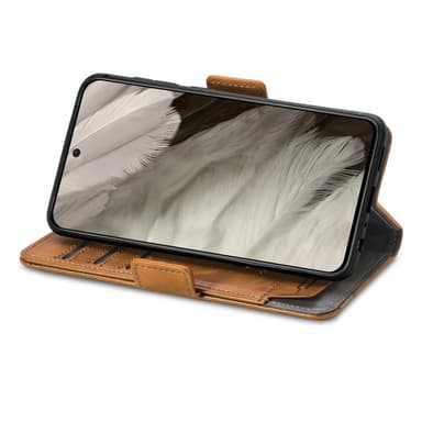 SKALO Google Pixel 8 CASENEO 002 Series Premium PU-Läder Plånbok - Ljusbrun