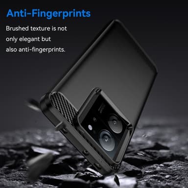 SKALO Xiaomi 13T/13T Pro Armor Carbon Stöttåligt TPU-skal - Svart