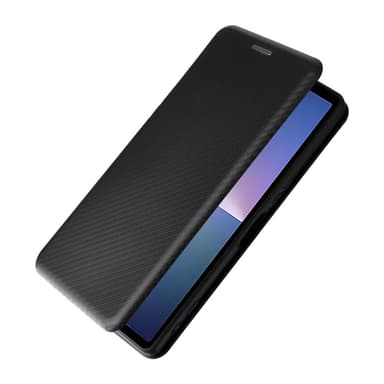 SKALO Sony Xperia 5 V Carbon Fiber Plånboksfodral - Svart